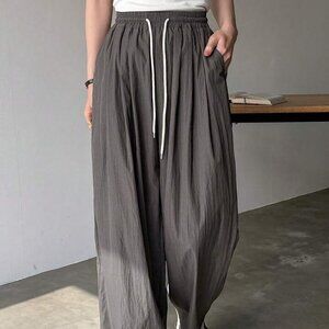 Friful Shein gray loose fit drawstring women's pants size Medium